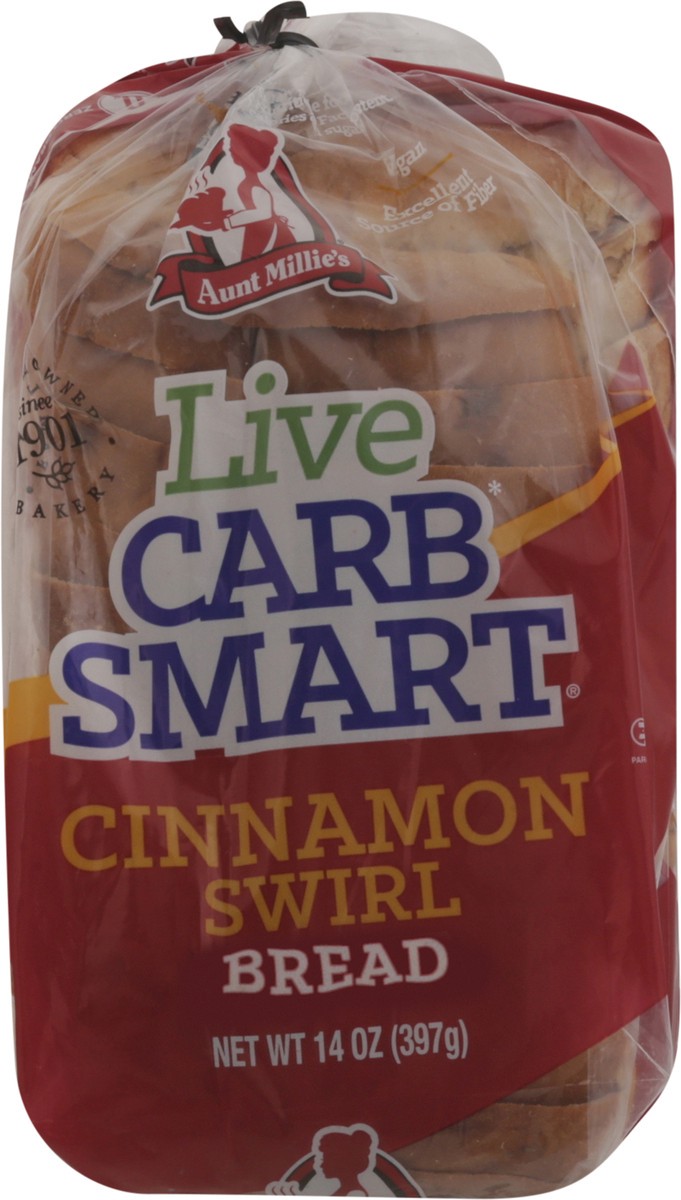 slide 9 of 13, Aunt Millie's Live Carb Smart Cinnamon Swirl Bread 14 oz, 14 oz