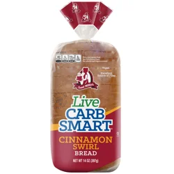 Aunt Millie's Live Carb Smart Cinnamon Swirl Bread 14 oz