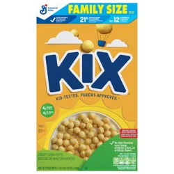 Kix Whole Grain Breakfast Cereal, Crispy Corn Cereal Puffs, Family Size, 18 oz