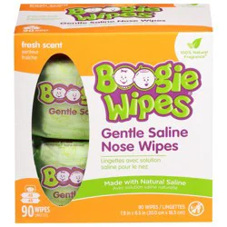 Boogie Fresh Scent Gentle Saline Nose Wipes - 90 ea