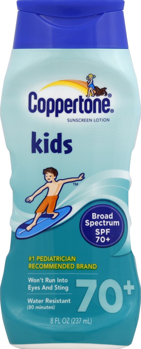 slide 2 of 3, Coppertone Kids Sunscreen Water Resistant Lotion SPF 70, 8 fl oz