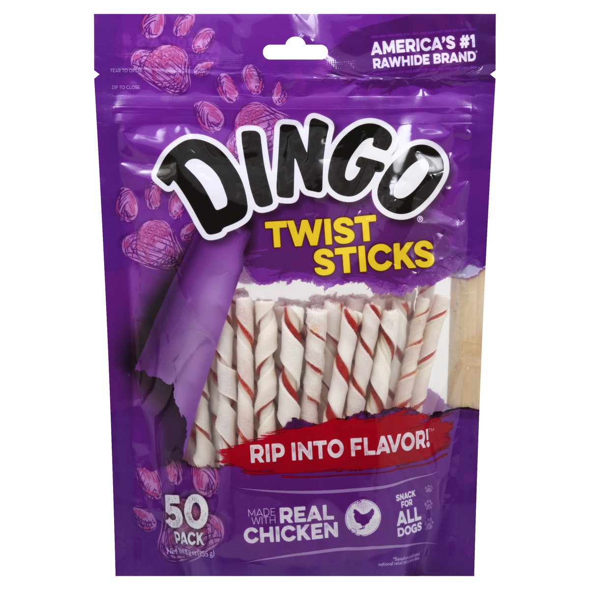 slide 4 of 4, Dingo Twist Sticks, 50 ct