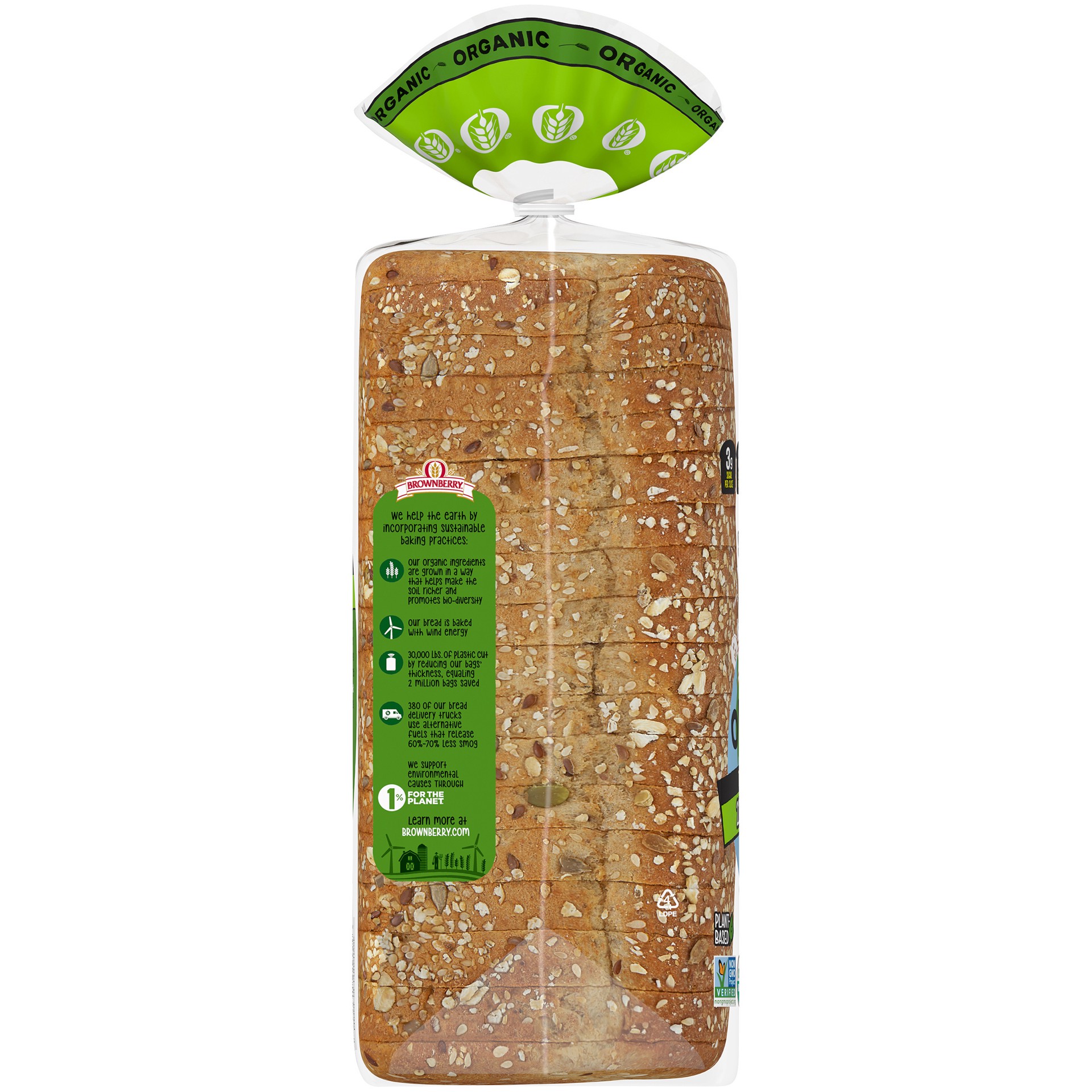 slide 2 of 5, Brownberry Organic Thin Sliced 22 Grains & Seeds Bread, 20 oz, 1 ct