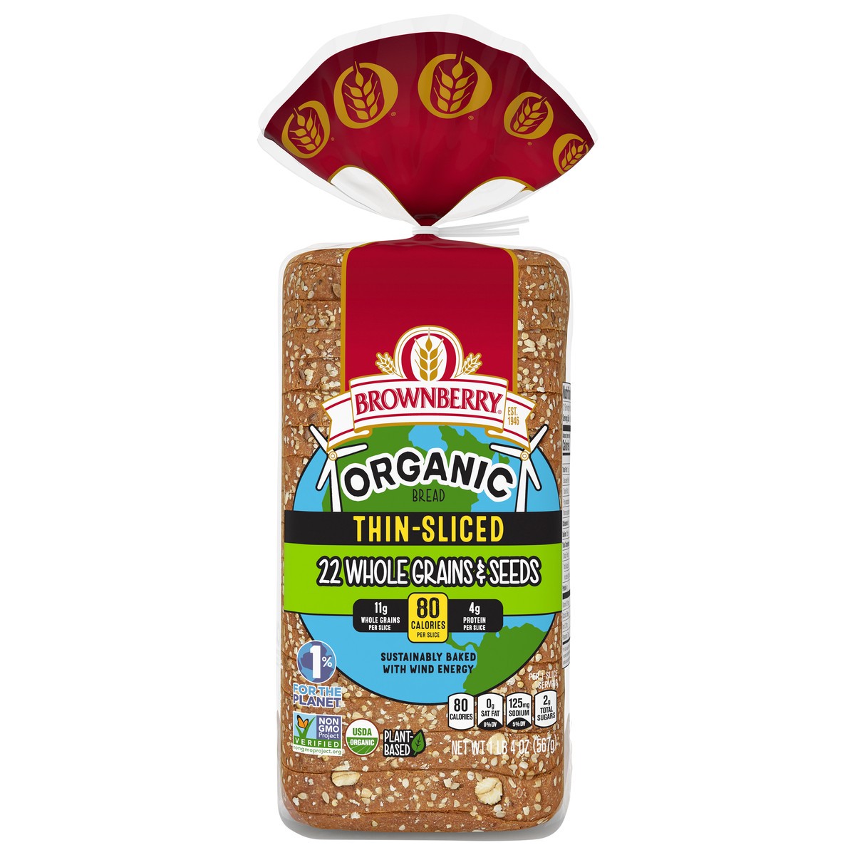 slide 1 of 5, Brownberry Organic Thin Sliced 22 Grains & Seeds Bread, 20 oz, 1 ct