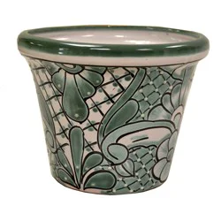 Blue Orange Pottery Bordeo Turquoise Planter