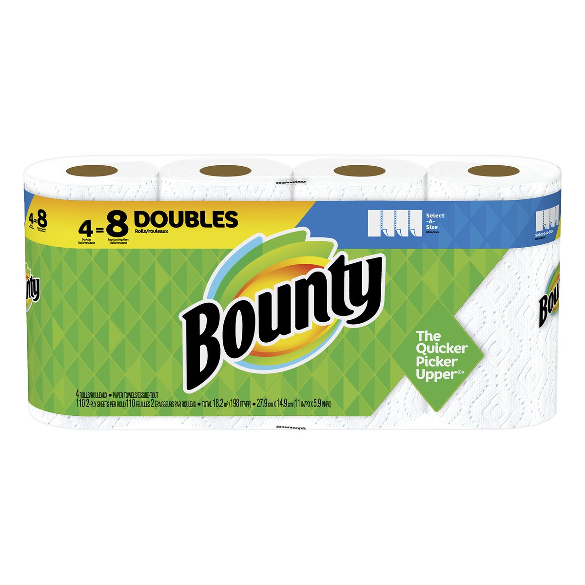 slide 1 of 5, Bounty Double Rolls Select-A-Size 2-Ply Paper Towels 4 ea, 4 ct