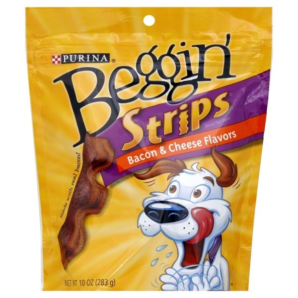 slide 1 of 1, Beggin' Dog Snacks, Bacon & Cheese Flavors, 10 oz