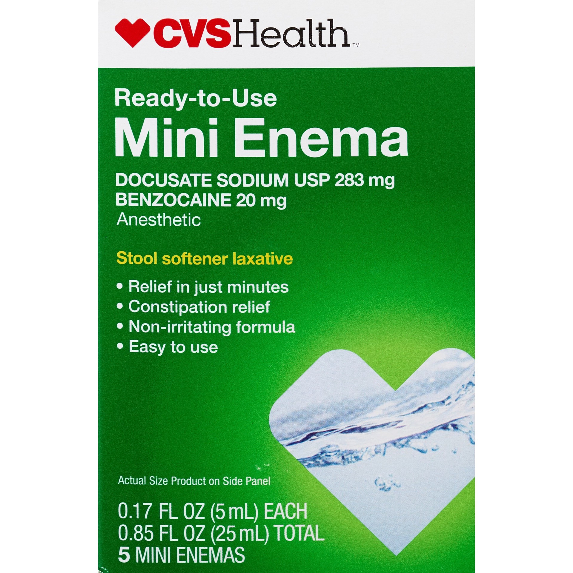 slide 1 of 1, CVS Health Ready-To-Use Mini Enema, 5 Ct, 5 ct