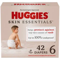 Huggies Skin Essentials Baby Diapers, Size 6 (35+ lbs), 42 Ct