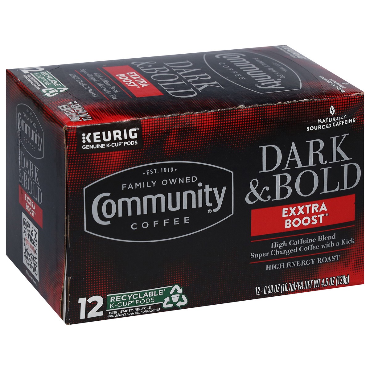 slide 9 of 9, Community Coffee A high caffeine blend of super charged coffee with a kick, 12 ct