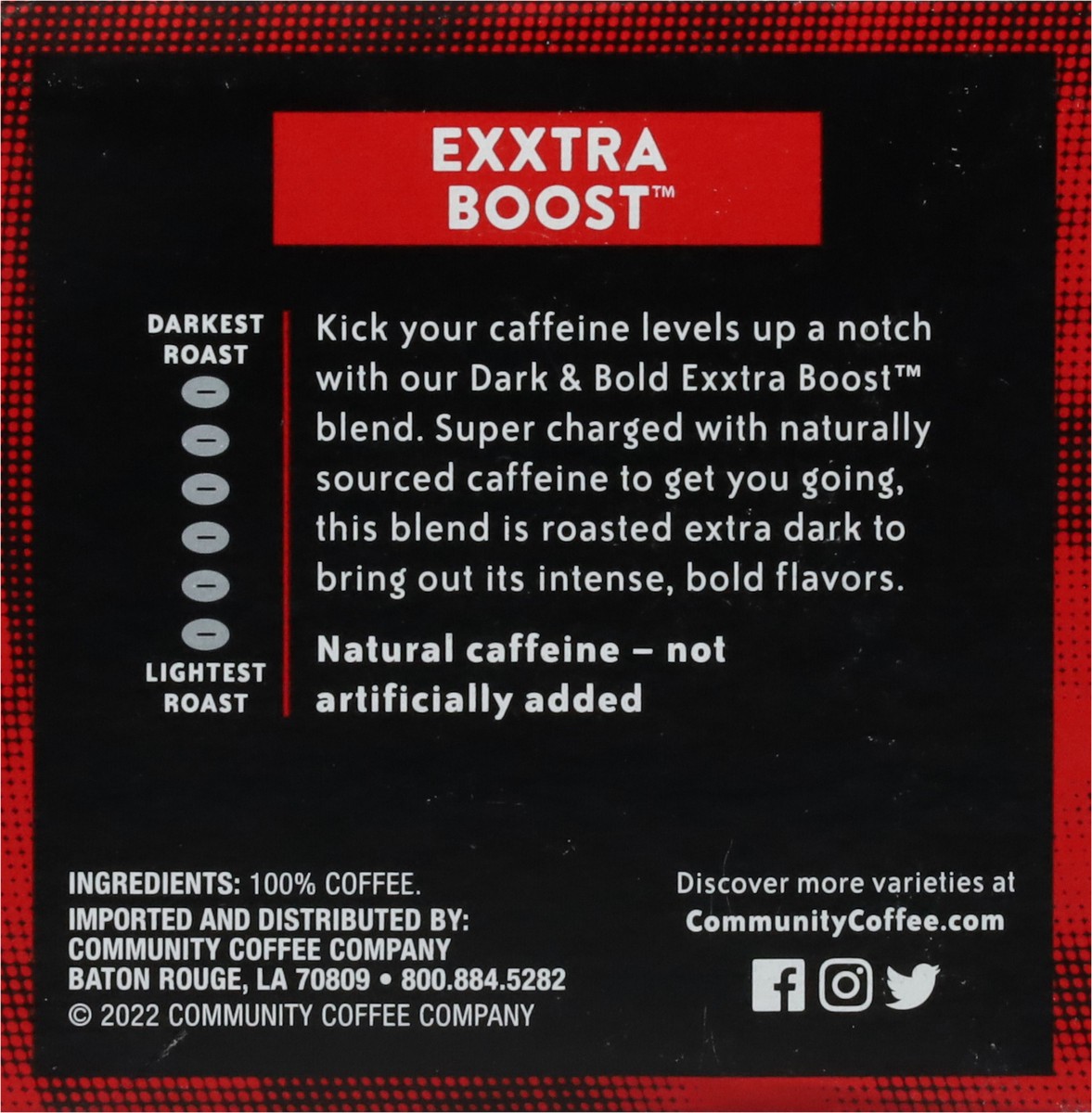 slide 2 of 9, Community Coffee A high caffeine blend of super charged coffee with a kick, 12 ct