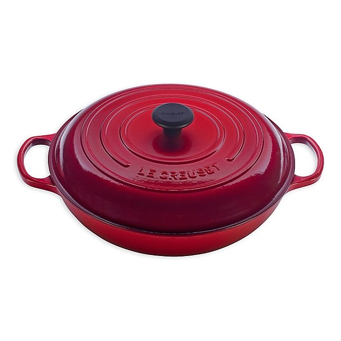 slide 1 of 1, Le Creuset Signature Braiser - Cherry, 5 qt