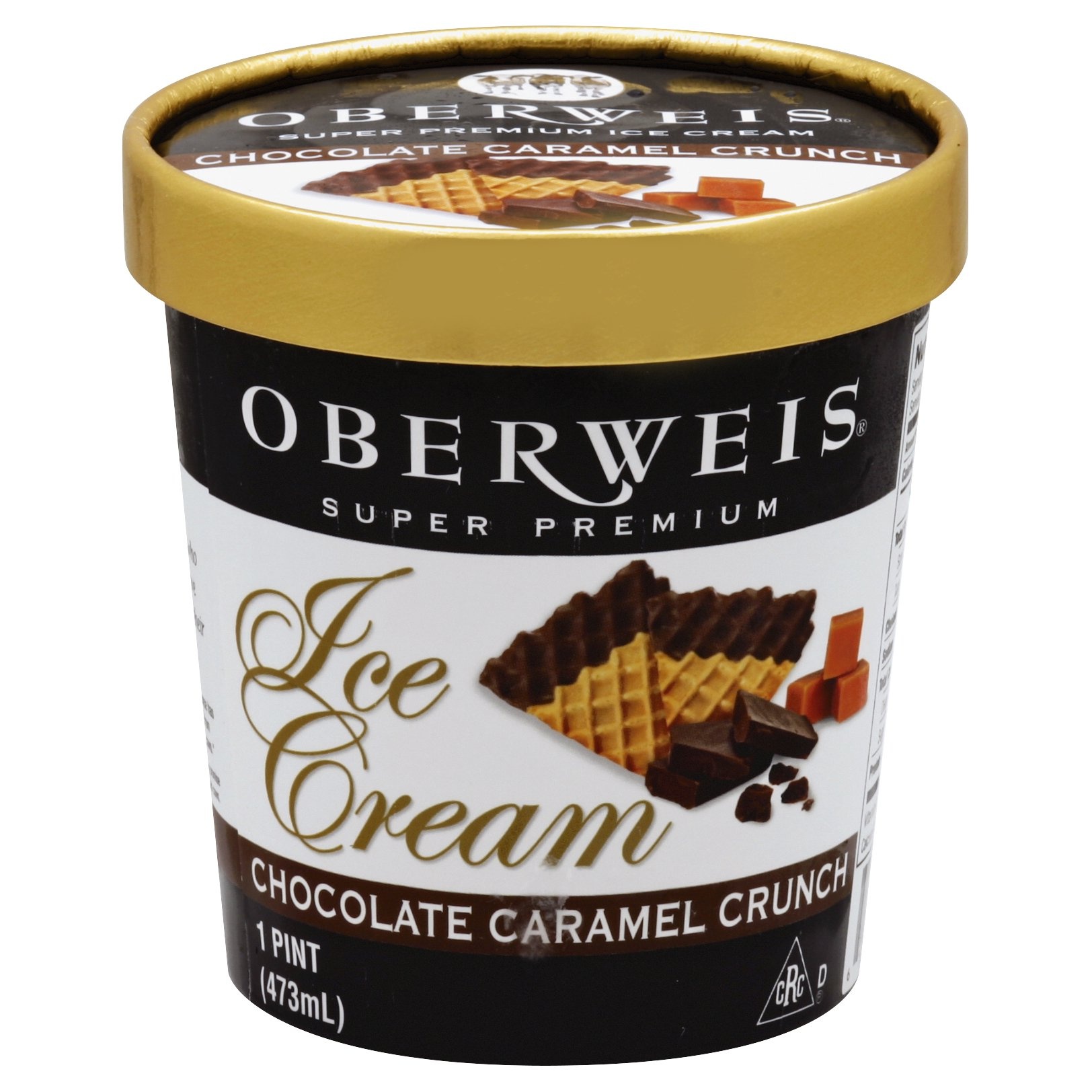 slide 1 of 3, Oberweis Chocolate Caramel Crunch Ice Cream, 16 oz