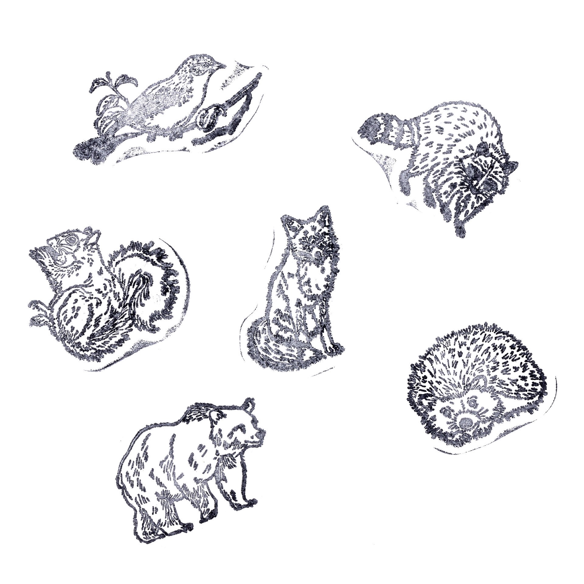 slide 4 of 8, Woodland Animals Stamp Set By Recollections, 1.625 in x 1 in x 1.583 in