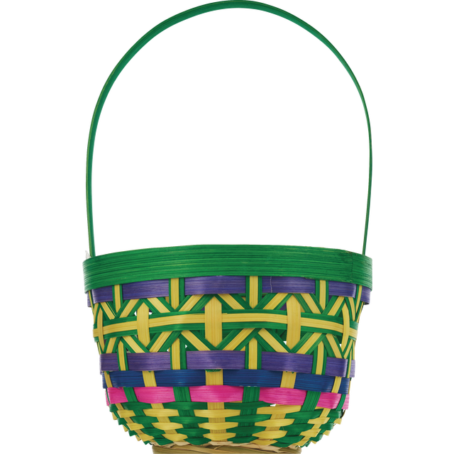 slide 1 of 1, COTTONDALE Ea Round Bamboo Handle Bskt -Small, 1 ct