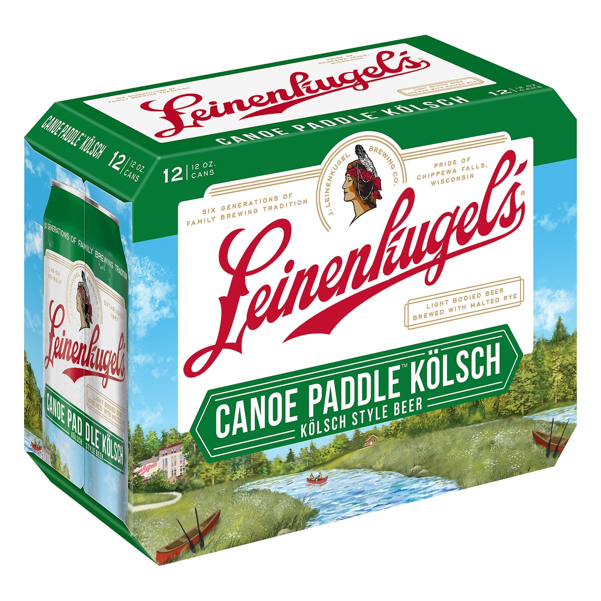 slide 7 of 10, Leinenkugel's Canoe Paddle Kolsch Craft Beer, 5% ABV, 12 Pack, 12 fl. Oz. Cans, 12 fl oz