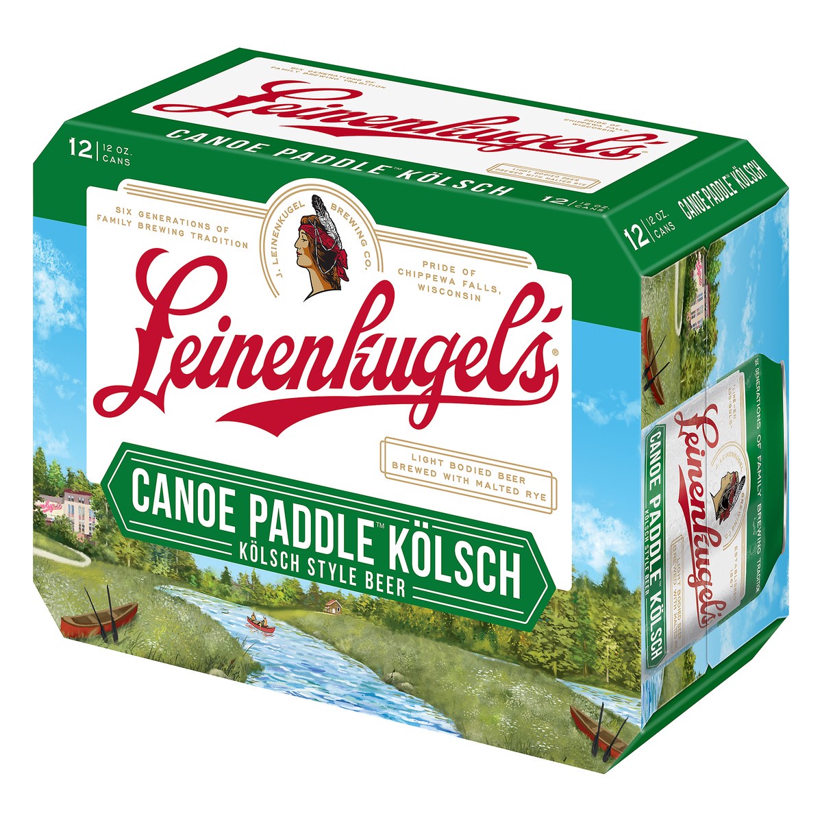 slide 2 of 10, Leinenkugel's Canoe Paddle Kolsch Craft Beer, 5% ABV, 12 Pack, 12 fl. Oz. Cans, 12 fl oz