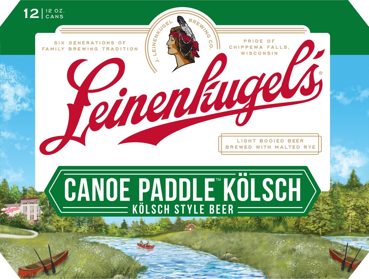 slide 5 of 10, Leinenkugel's Canoe Paddle Kolsch Craft Beer, 5% ABV, 12 Pack, 12 fl. Oz. Cans, 12 fl oz