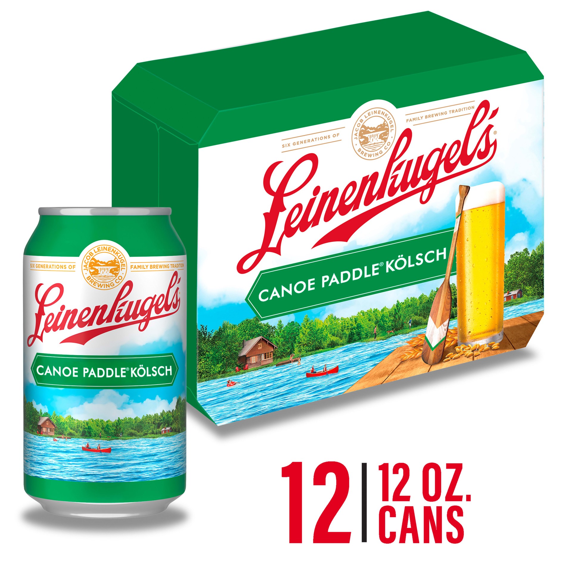 slide 1 of 10, Leinenkugel's Canoe Paddle Kolsch Craft Beer, 5% ABV, 12 Pack, 12 fl. Oz. Cans, 12 fl oz