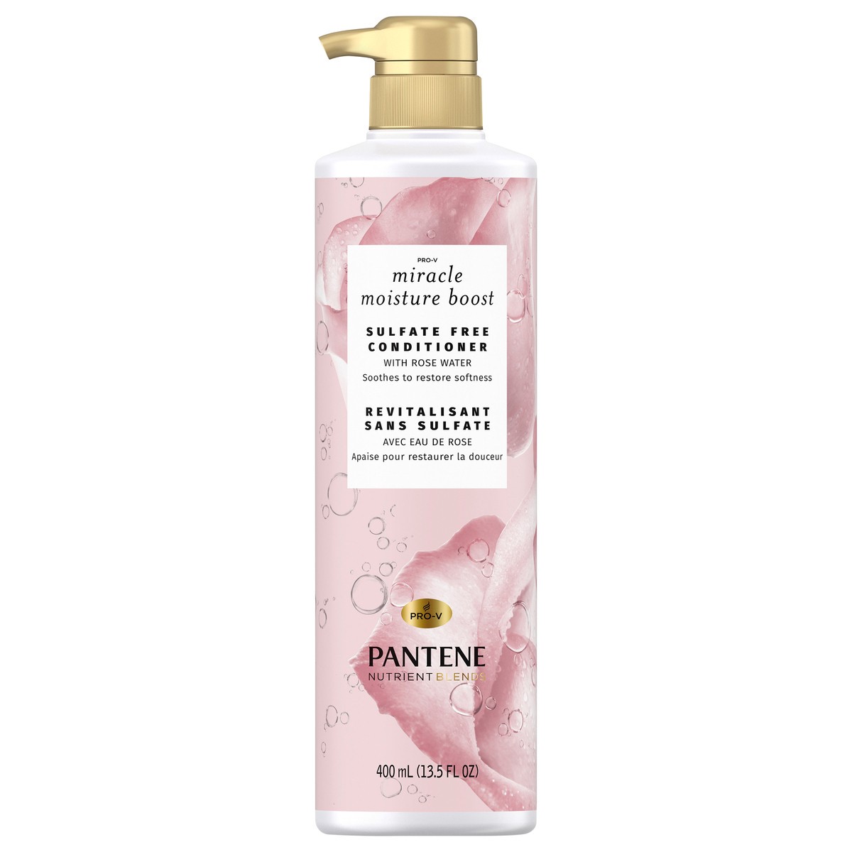 slide 1 of 9, Pantene Nutrient Blends Sulfate Free Miracle Moisture Boost with Rose Water Conditioner, 13.5 oz, 13.5 fl oz