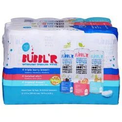 Bubbler Antioxidant Triple Berry Breezer/Twisted Elixir/Tropical Dreamer Sparkling Water - 12 x 12 fl oz Cans