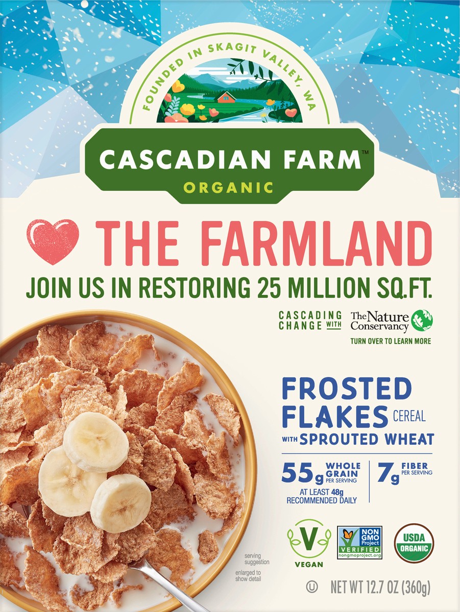 slide 4 of 9, Cascadian Farm Organic Frosted Flakes With Sprouted Wheat Cereal 12.7 oz, 12.7 oz