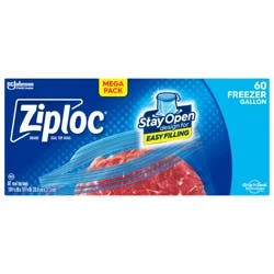 Ziploc Freezer Gallon Seal Top Bags Mega Pack 60 ea