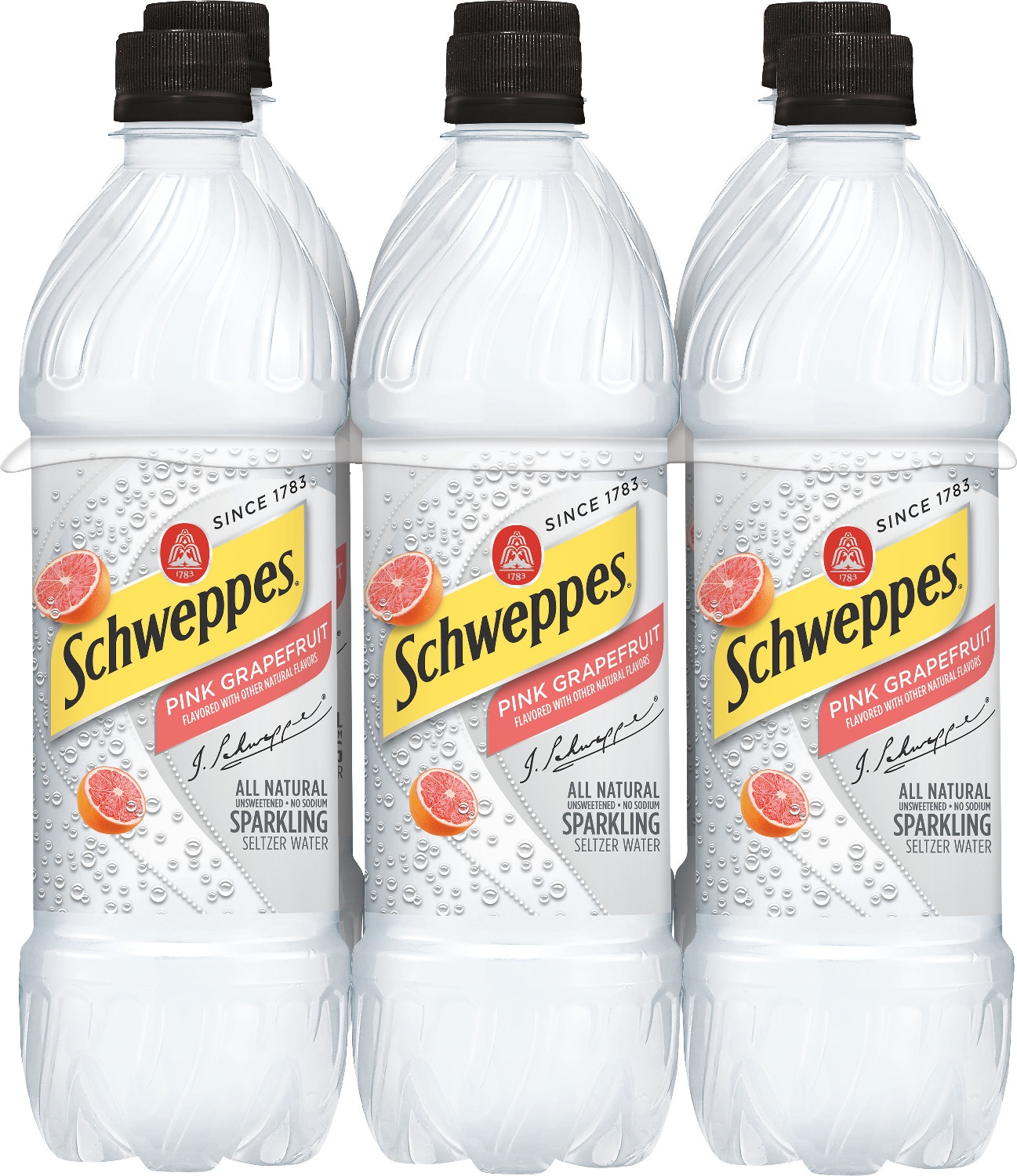 slide 1 of 4, Schweppes Sparkling Pink Grapefruit Bottles, 6 ct; 16.9 fl oz