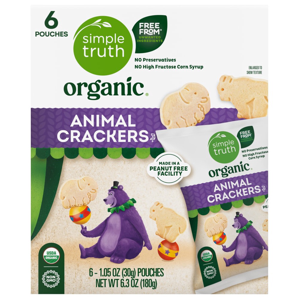 slide 3 of 3, Simple Truth Organic Animal Cracker Multipack, 6 ct; 1.05 oz