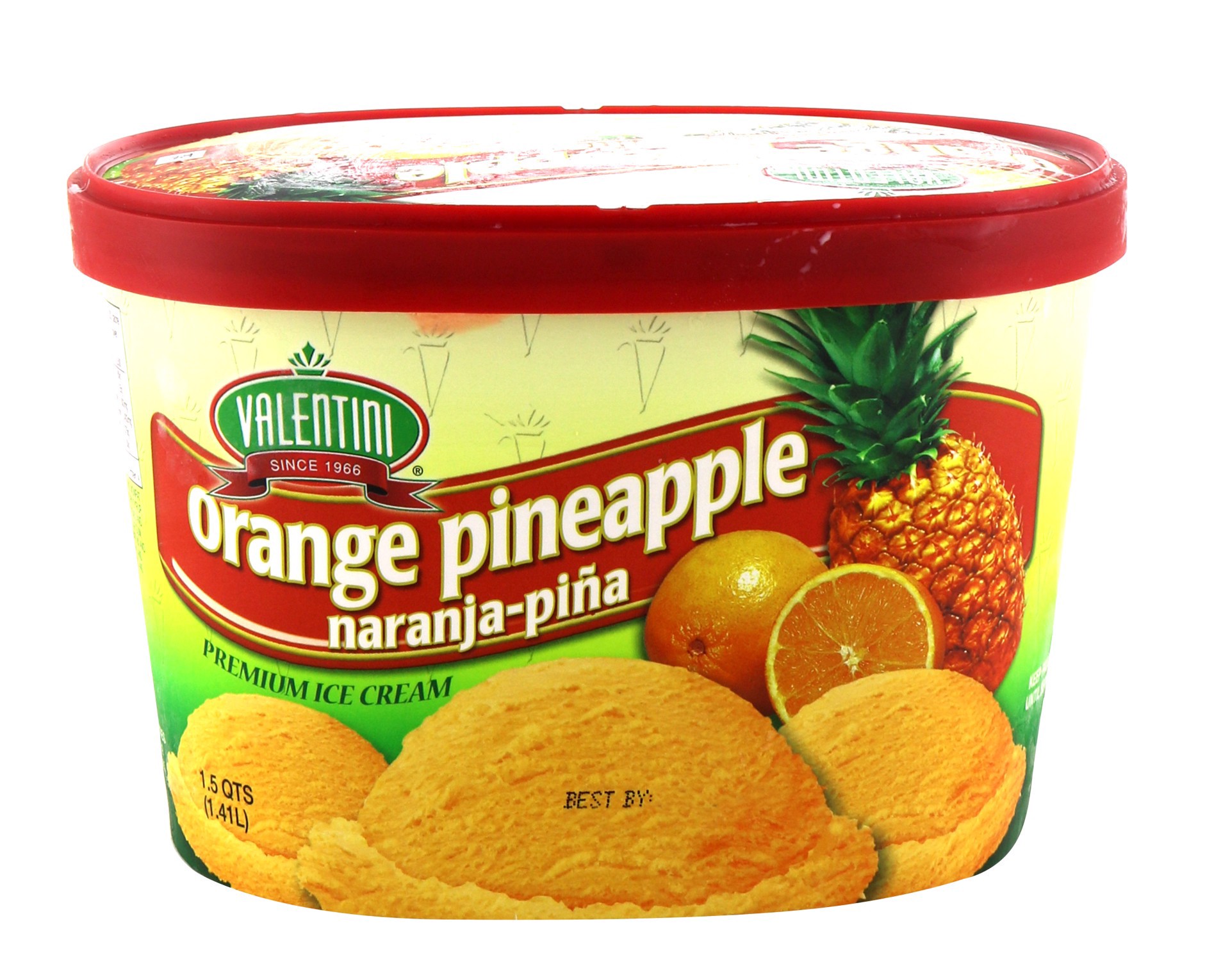 slide 1 of 1, Valentini Orange Pineapple Premium Ice Cream, 48 oz