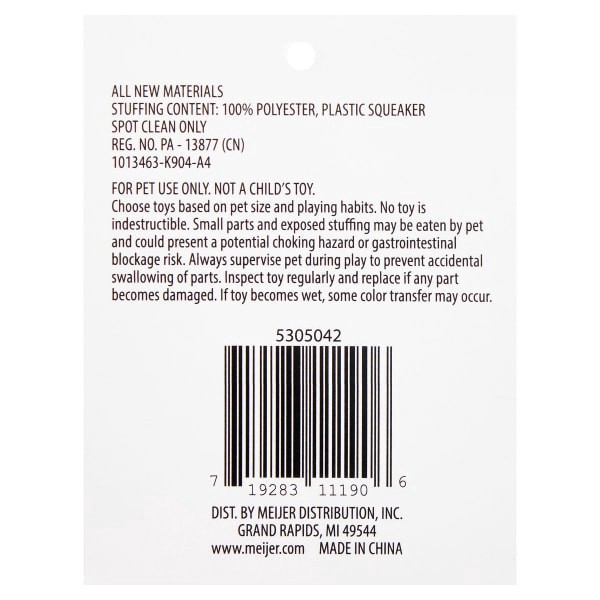 slide 12 of 13, Meijer Tough Largemouth Bass Fish Dog Toy, 1 ct