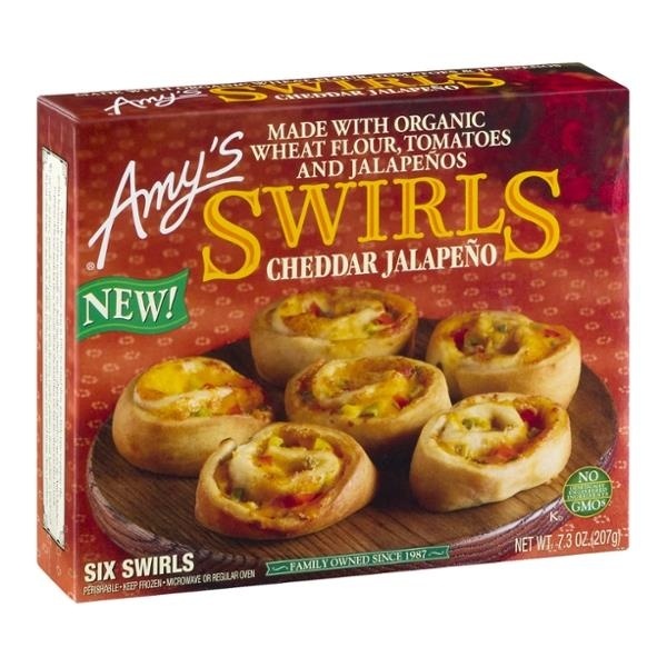 slide 1 of 1, Amy's Cheddar Jalapeno Swirls, 7.3 oz