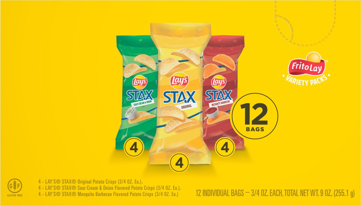 slide 8 of 11, Lay's Stax Potato Crisps Variety 3/4 Oz 12 Count, 12 ct