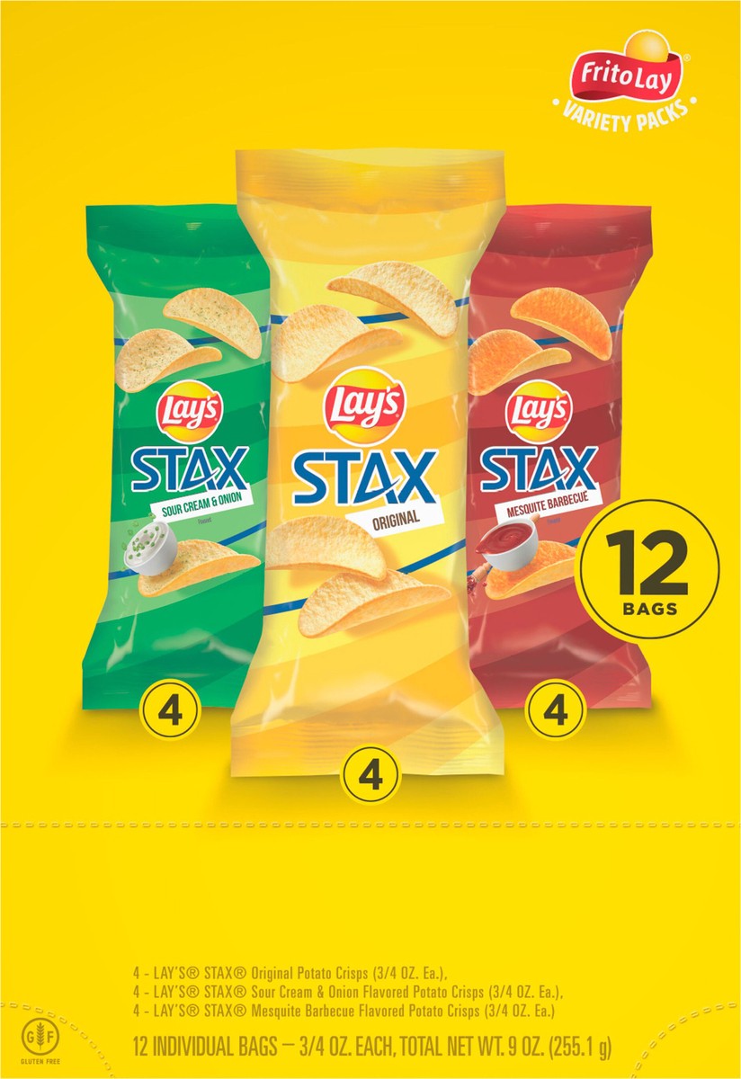 slide 10 of 11, Lay's Stax Potato Crisps Variety 3/4 Oz 12 Count, 12 ct