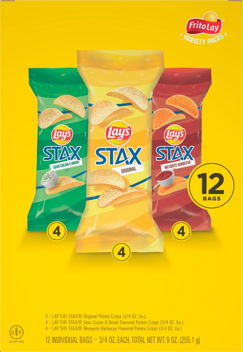 slide 4 of 11, Lay's Stax Potato Crisps Variety 3/4 Oz 12 Count, 12 ct
