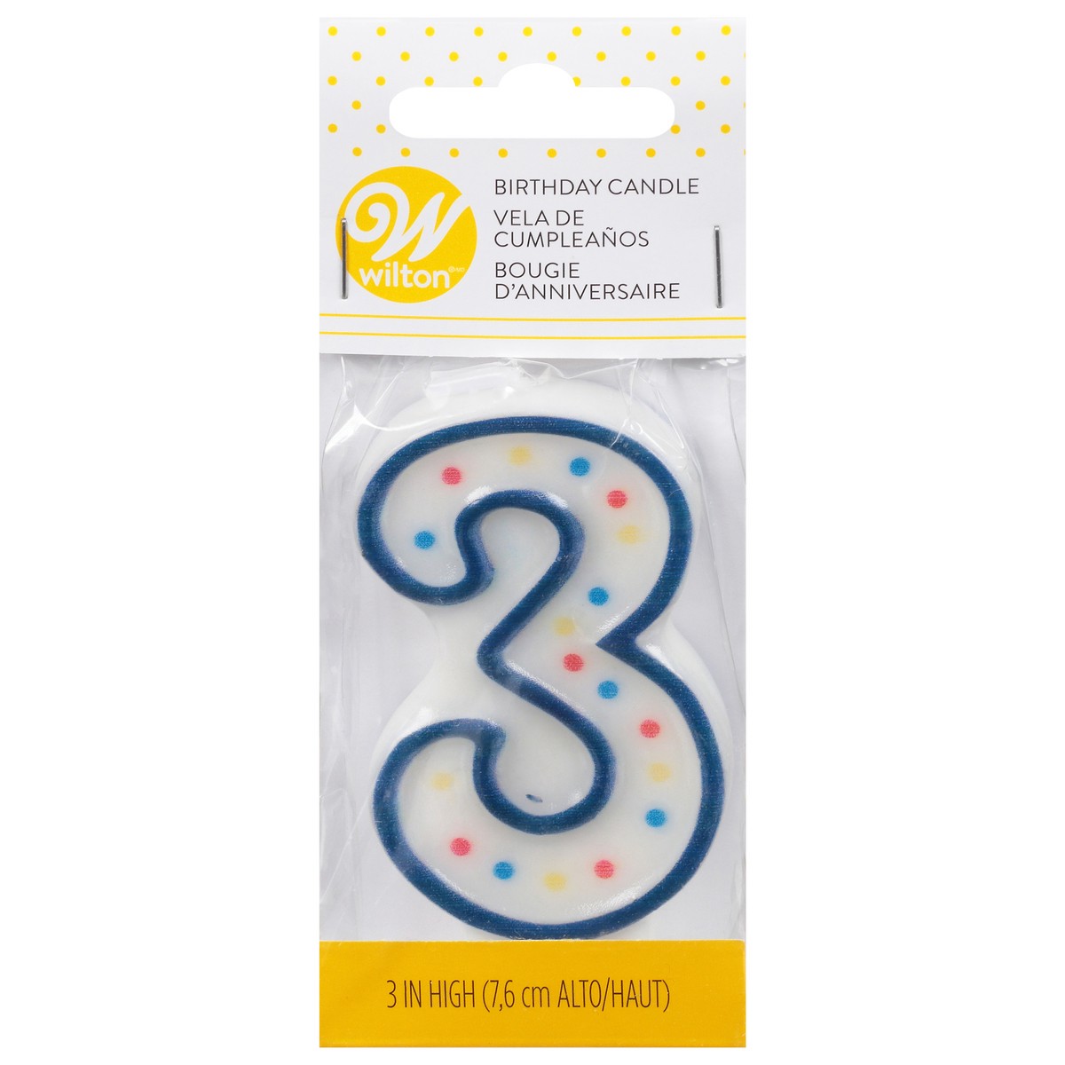 slide 3 of 9, Wilton 3 Birthday Candle 3 Inch 1 ea, 1 ct