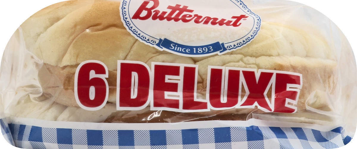 slide 1 of 10, Butternut Deluxe Enriched Buns 6 ea, 16 oz