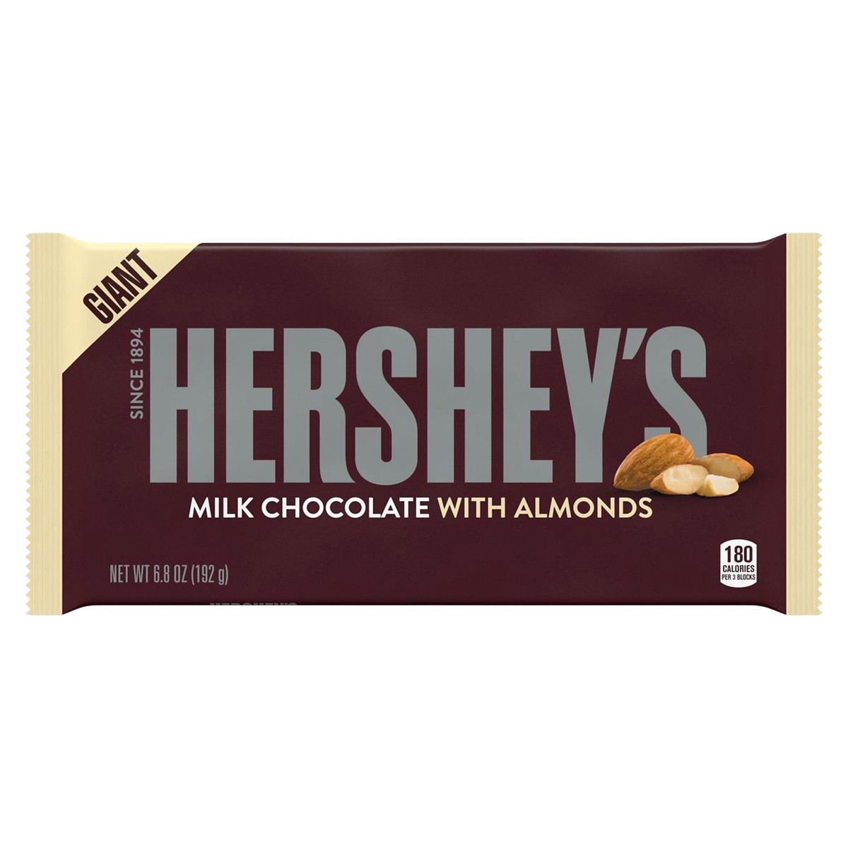 slide 1 of 1, Hershey's Giant Milk Chocolate With Almonds Bar, 6.8 oz