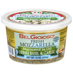 BelGioioso Marinated Fresh Mozzarella Fresh Basil & Garlic Natural Cheese 12 oz