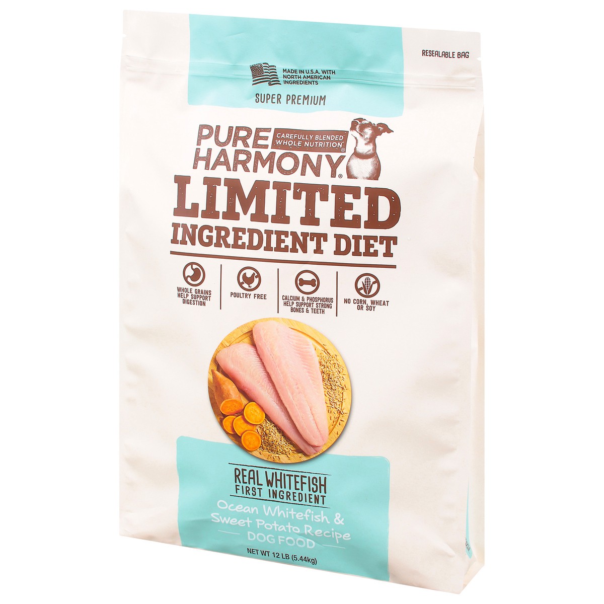 slide 6 of 9, Pure Harmony Super Premium Limited Ingredient Diet Ocean Whitefish & Sweet Potato Recipe Dog Food 12 lb, 12 lb