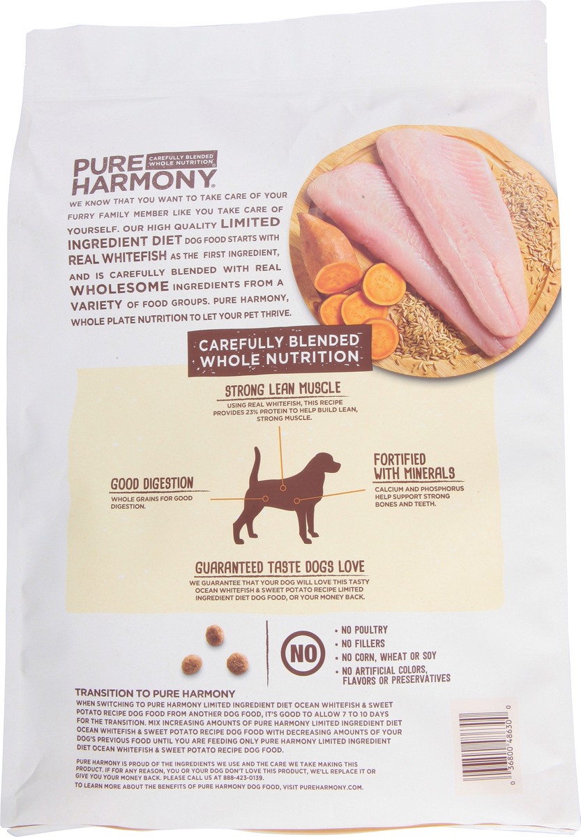 slide 9 of 9, Pure Harmony Super Premium Limited Ingredient Diet Ocean Whitefish & Sweet Potato Recipe Dog Food 12 lb, 12 lb