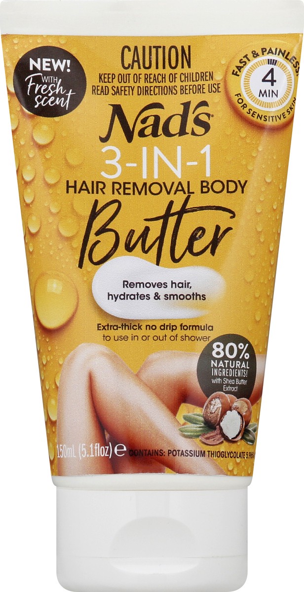 slide 10 of 11, Nad's 3-in-1 Butter Hair Removal Body 150 ml, 5.1 oz