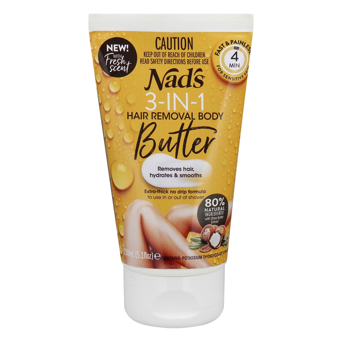slide 1 of 1, Nad's 3-in-1 Body Hair Removal, Butter, 5.1 oz