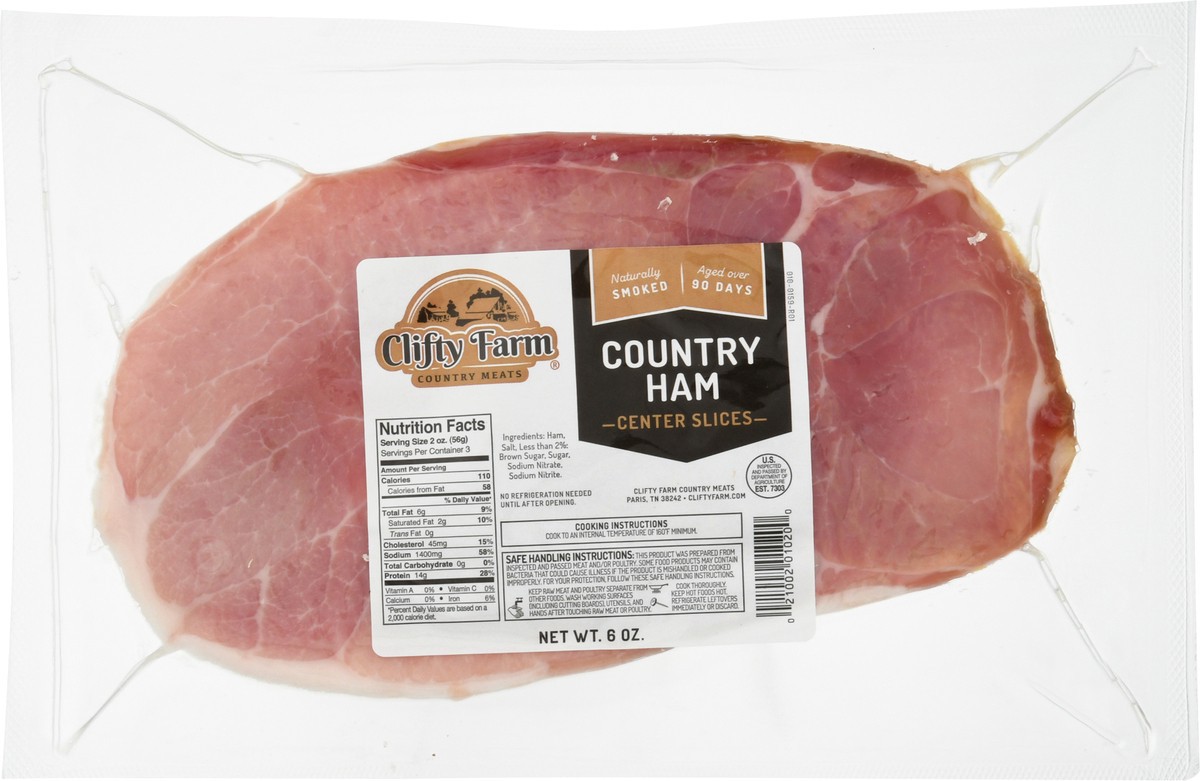 slide 11 of 14, Clifty Farm Center Slices Country Ham 6 oz, 6 oz