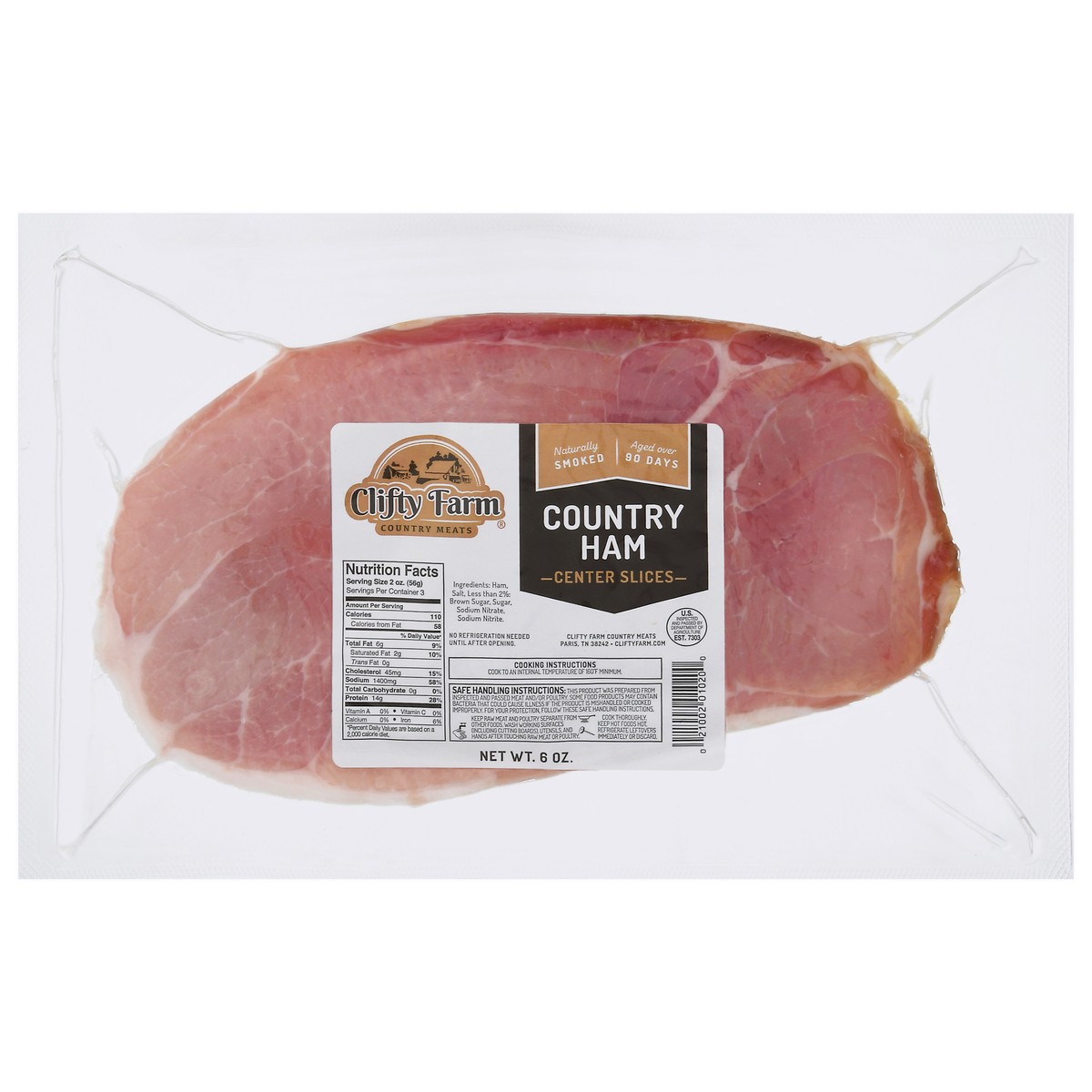 slide 13 of 14, Clifty Farm Center Slices Country Ham 6 oz, 6 oz