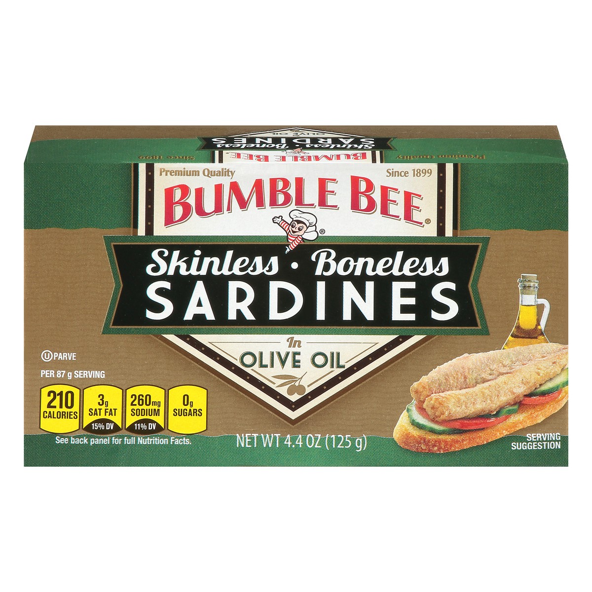 slide 4 of 11, Bumble Bee Boneless & Skinless Sardines in Olive Oil 4.4 oz. Box, 4.4 oz