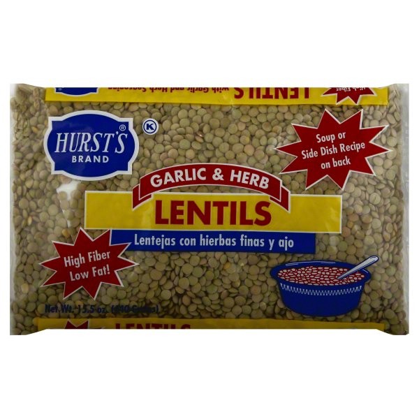 slide 1 of 1, Hurst's Garlic & Herb Lentils, 15.5 oz