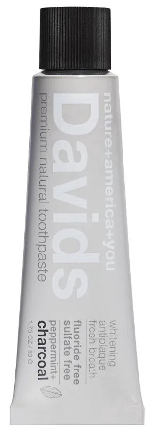 slide 1 of 1, David's Charcoal Peppermint Premium Toothpaste Travel Size, 1.75 oz