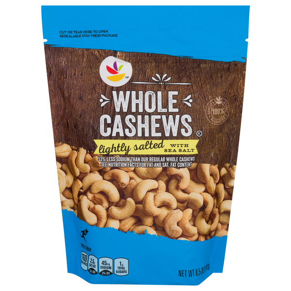 slide 1 of 1, Giant Cashews Whole Lightly Salted with Sea Salt, 8.5 oz