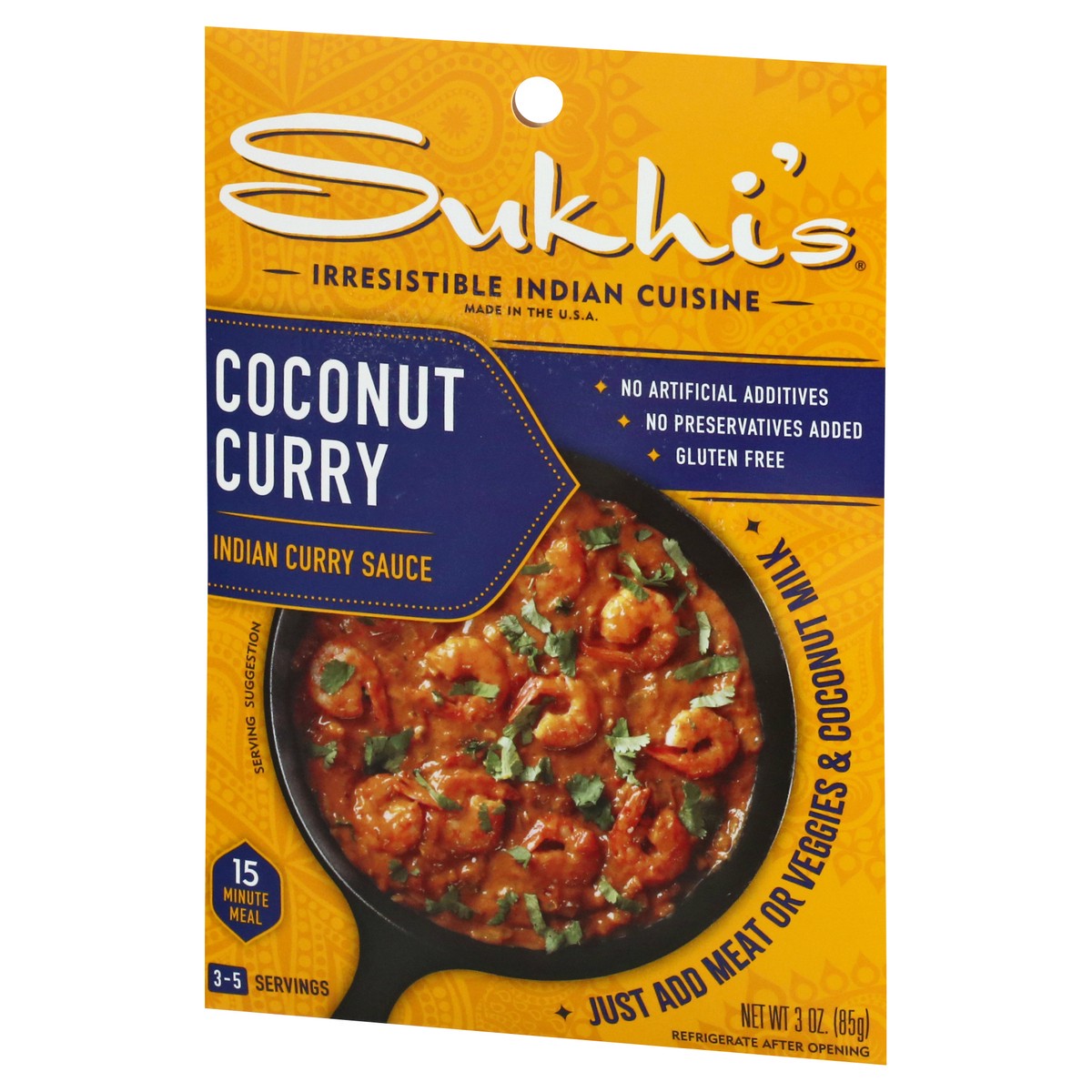 slide 8 of 9, Sukhi's Mild Coconut Curry Indian Curry Sauce 3 oz, 3 oz